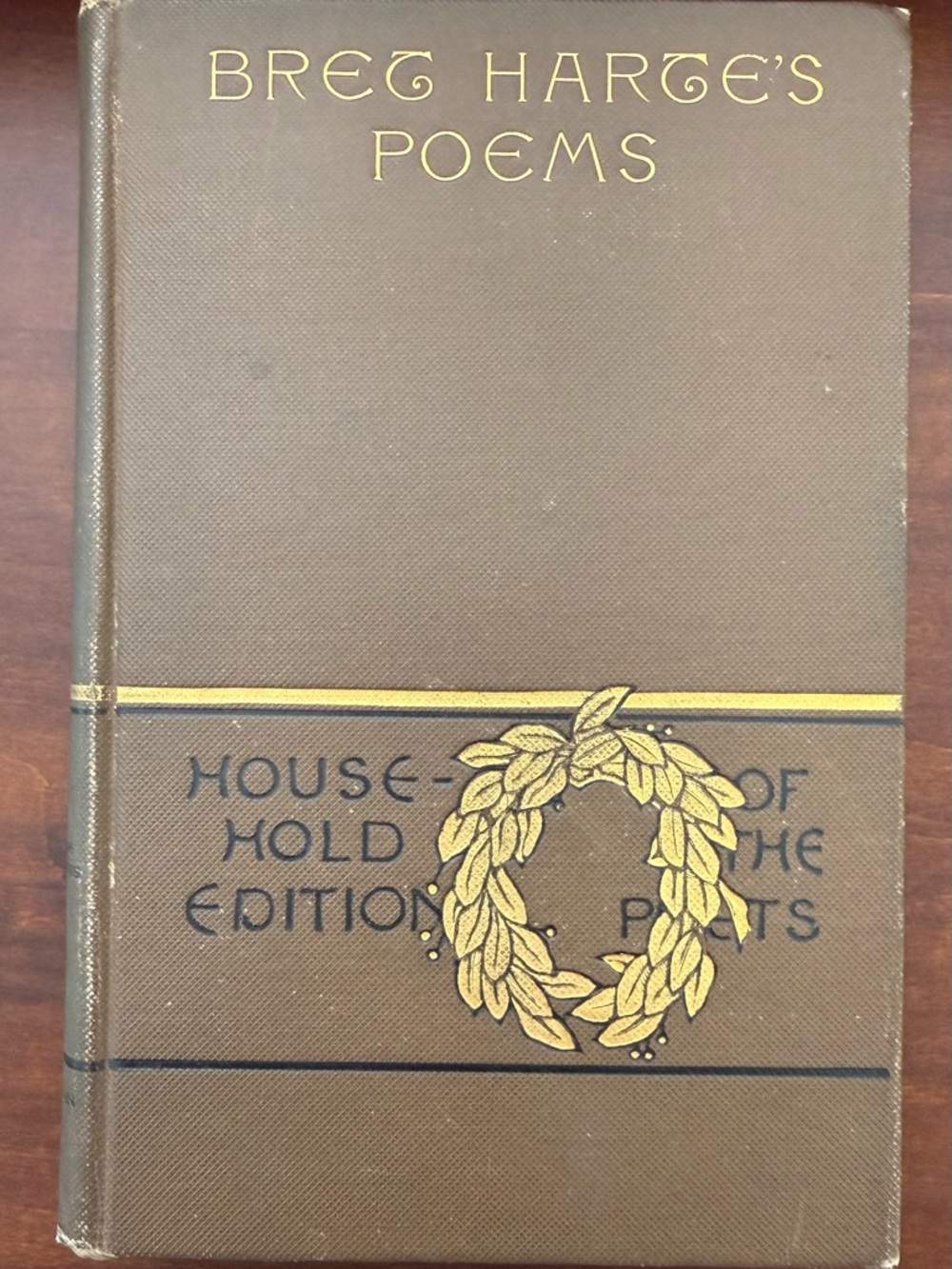 Breg Harge's Poems Brown Hardcover Book with Gold Laurel Design